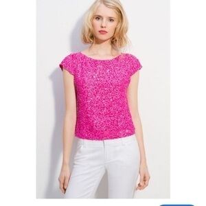Alice + Olivia Pink Sequin Blouse
